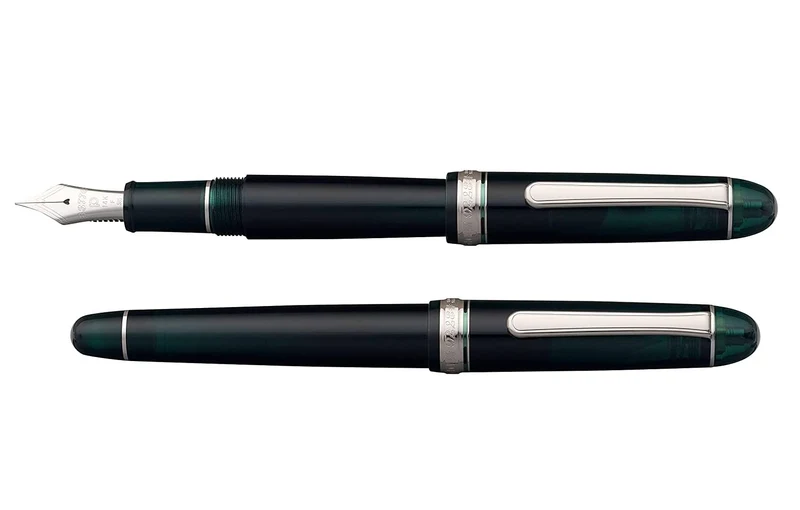 Platinum 3776 Century Fountain Pen Medium Point Rhodium Finish Laurel Green with Love Sticker