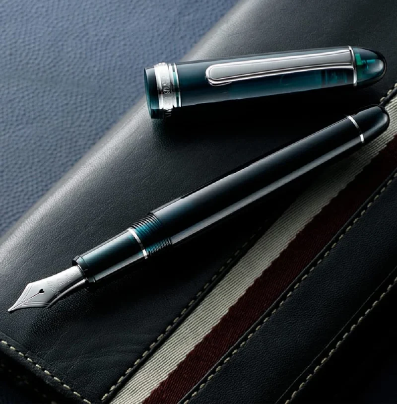 Platinum 3776 Century Fountain Pen Medium Point Rhodium Finish Laurel Green with Love Sticker