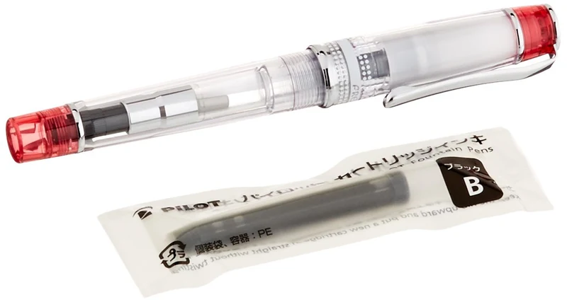 Pilot Prera Colorful Red Transparent Fountain Pen for Calligraphy FPRN350R-TRCM