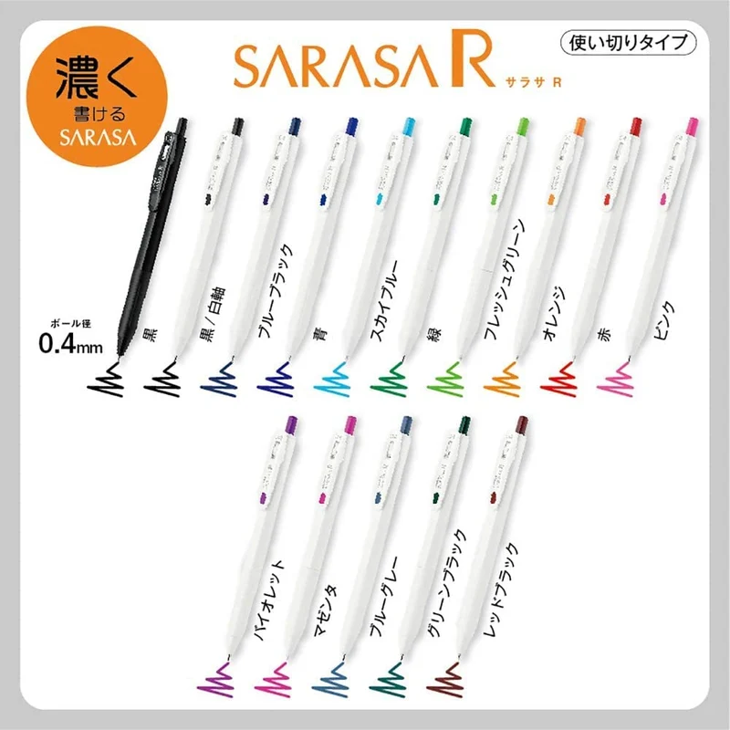 Zebra Sarasa R 0.4Mm Gel Ballpoint Pen 5 Color Set Japan Jjs29-R1-5C-B