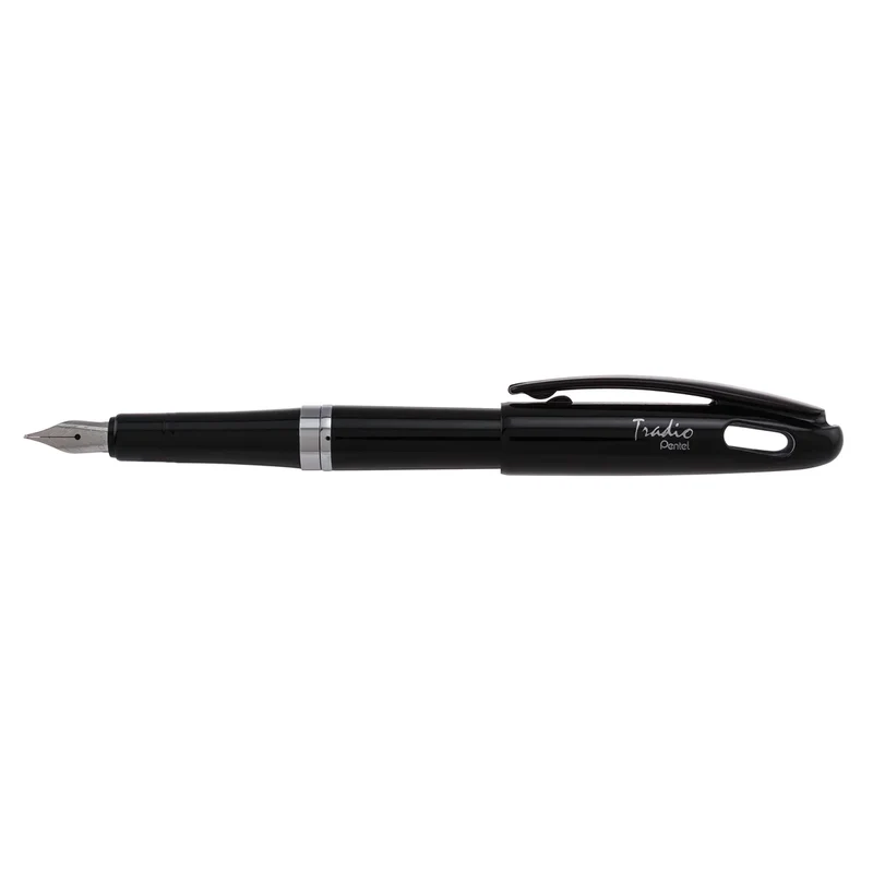 Pentel Tradio Fountain Pen Black Barrel Blue Ink Japan - Gift Box 1 Pack (Trf94A-C)