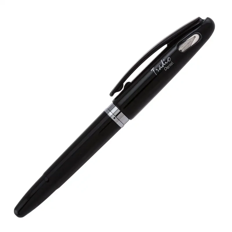 Pentel Tradio Fountain Pen Black Barrel Blue Ink Japan - Gift Box 1 Pack (Trf94A-C)