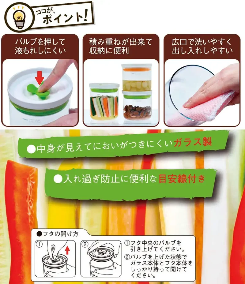 Toyo Sasaki Glass Kitchen Deli Keeper Storage Container Japan Orange