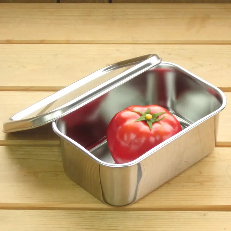 Nagao Tsubamesanjo Deep Type Bat Set 17.9Cm Lid Square Storage Japan 18-8 Stainless Steel No.1