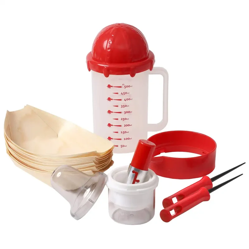 Pearl Metal Japan Takoyaki Accessories Set - 10-Piece Fluorine Treated Oiling & Sprinkle Powder Shaker D-5717
