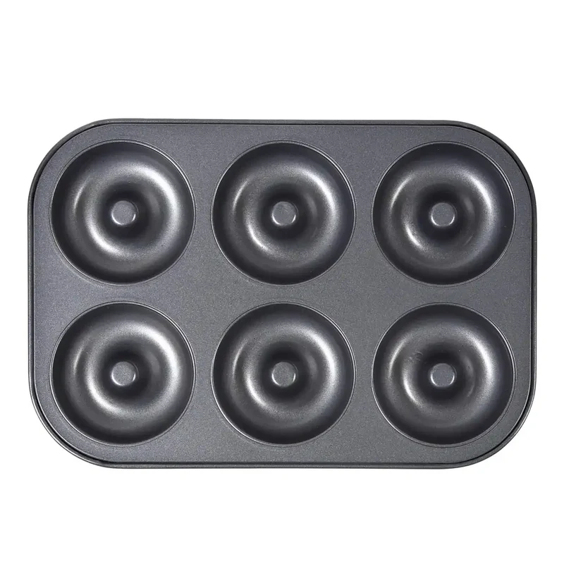 Soratobu Frying Pan Japan Silicone Treated 6P Steel Non-Stick Baked Donut Mold