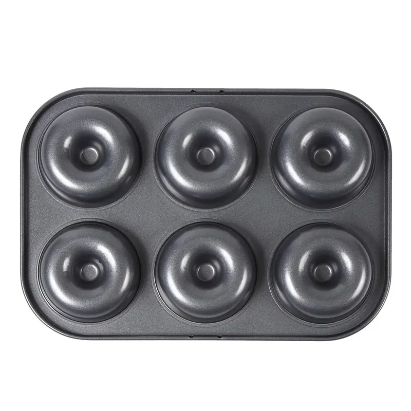 Soratobu Frying Pan Japan Silicone Treated 6P Steel Non-Stick Baked Donut Mold