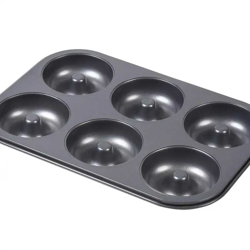 Soratobu Frying Pan Japan Silicone Treated 6P Steel Non-Stick Baked Donut Mold