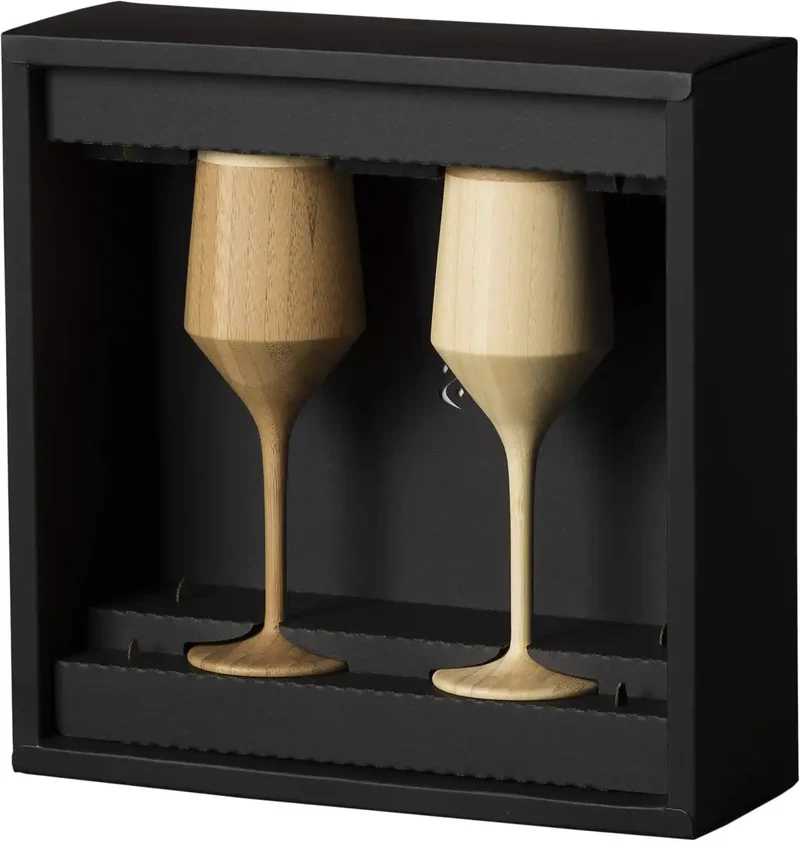 Riveret Japan Vessel Cocktail Glass Sherry 180Ml Pair Set Bamboo Dishwasher Safe Rv-112Wb