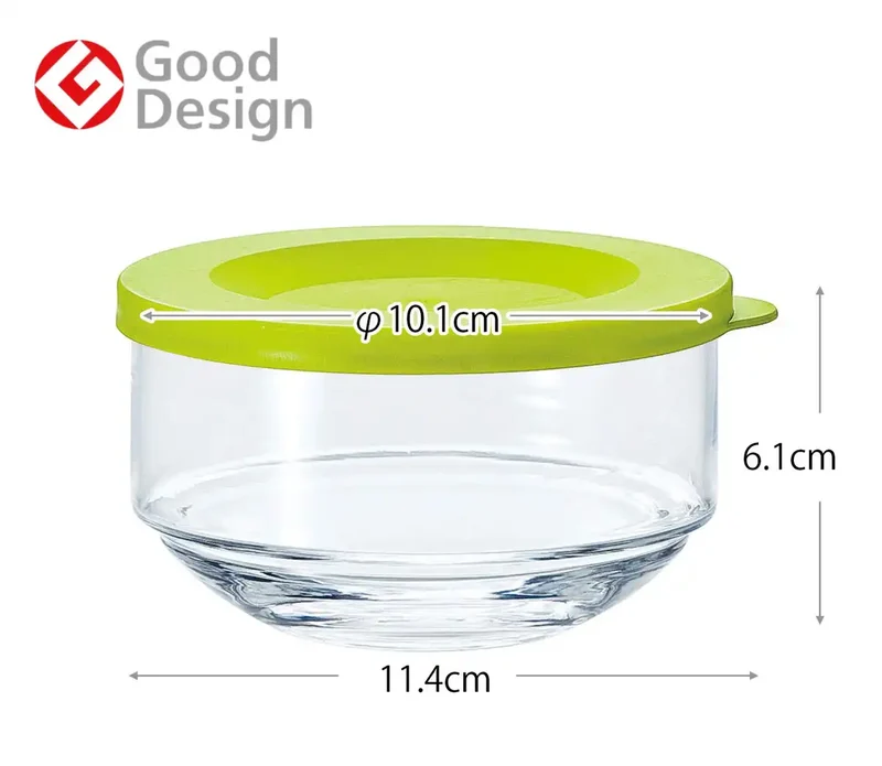 Toyo Sasaki Glass Storage Container Set Of 3 Olive Green B-31301-Og-Jan